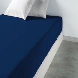 Atelier Du Linge - Drap Housse Bleu 160x200 4565060506 - Bleu
