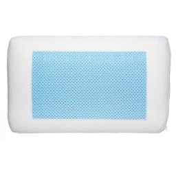 Oreiller mémoire de forme gel 50x30 cm - 5 five simply smart - Blanc et bleu
