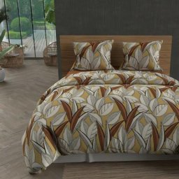 Togo Parure Housse de Couette Coton 57 Fils, Moutarde, par Soleil D'ocre 260 x 240 cm - Jaune