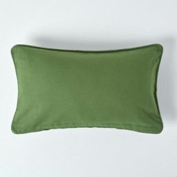 HOMESCAPES Housse de coussin uni Vert foncé, 30 x 50 cm - Vert foncé