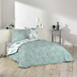 Douceur D'intérieur - Housse de couette 240x220 + 2 taies Eneko microfibre - Blanc