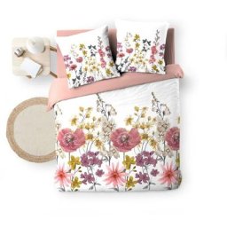 1001kdo Hygiene&beaute - Housse de couette + 2 taies Gaze de coton 240 x 260 cm Fleur de Rosine