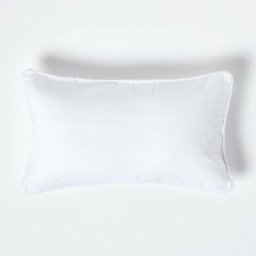 Homescapes - Housse de coussin Uni Blanc, 30 x 50 cm - Blanc