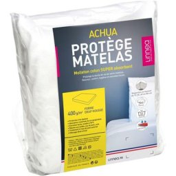 Protège matelas molleton ACHUA Bonnet de 40 cm 90x210 cm - Blanc