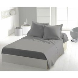 Home Linge Passion - drap plat 100% coton 57 fils couleurs - Gris Clair, matière - 100% coton,