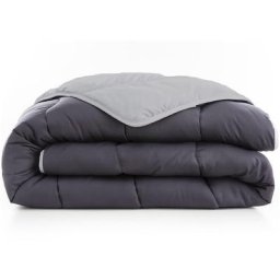 Couette de lit tempérée bicolore et réversible 300g anthracite et gris Abeil Dimension - 200x200