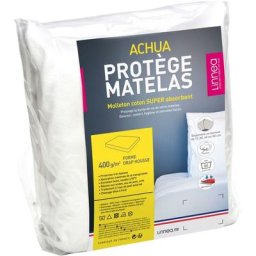 Protège matelas molleton achua Bonnet de 40 cm 120x200 cm - Blanc
