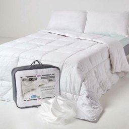 Couette été en Soie de Mûriers 4,5 tog - 230 x 220 cm - Blanc - Homescapes