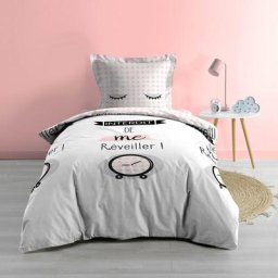 Douceur D'intérieur - Housse de couette enfant 140 x 200 cm 100% coton 42 fils + 1 taie Dring