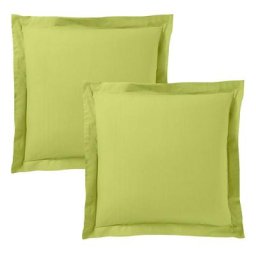 Univers D Cor - Lot de 2 taies d'oreiller 63 x 63 cm / 100% coton 57 fils/cm - Anis - Anis