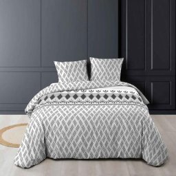 Douceur D'intérieur - Housse de couette imprimée 240 x 220 cm + 2 taies 100% coton Arcadia