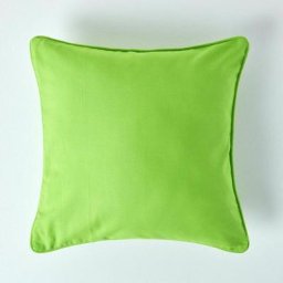 Housse de coussin Uni Vert, 45 x 45 cm - Vert - Homescapes