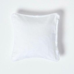 Homescapes - Housse de coussin Uni Blanc, 45 x 45 cm - Blanc