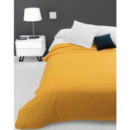Soleil D'ocre - Adele, Couvre lit, jeté de canapé, Coton, Jaune, par 220 x 240 cm - Jaune