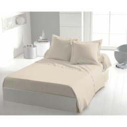 Home Linge Passion - drap plat 100% coton 57 fils couleurs - Beige Crème, matière - 100% coton,