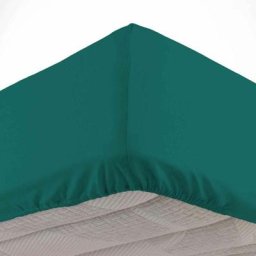 Paris Prix - Drap Housse en Coton Biolina 160x200cm Émeraude