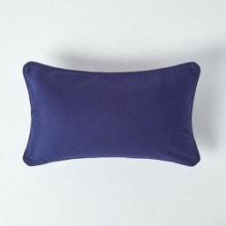 Housse de coussin Uni Bleu marine, 30 x 50 cm - Bleu Marine - Homescapes