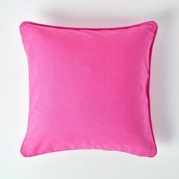 Housse de coussin Uni Fuchsia, 60 x 60 cm - Fuchsia - Homescapes