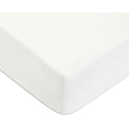 Drap housse uni coton 57 fils blanc éclatant 160x200cm coton unis - blanc