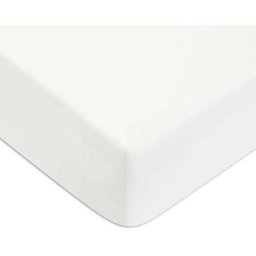 Drap housse uni coton 57 fils blanc éclatant 80x200cm coton unis - blanc