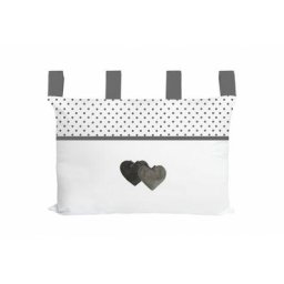 Soleil D'ocre - Tête de lit pur coton 45x70 cm love gris, par Gris