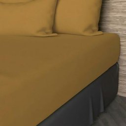 Drap Housse, Coton 57 Fils, Jaune, par Soleil D'ocre 90 x 200 cm - Jaune