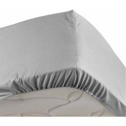 Douceur D'intérieur - Drap housse gris 90 x 190 cm en percale Bonnet de 30 cm - Gris