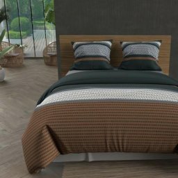 Soleil D'ocre - Thales Parure Housse de Couette Coton 57 Fils, Brique, par 220 x 240 cm - Brique