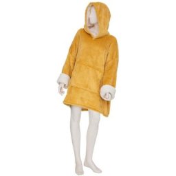 Atmosphera - Plaid sweat flan ocre s-m créateur d'intérieur - Ocre