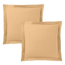 Univers Decor - Lot de 2 taies d'oreiller 63 x 63 cm / 100% coton 57 fils/cm² - Taupe - Taupe