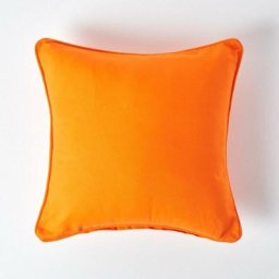 Housse de coussin Uni Orange, 45 x 45 cm - Orange - Homescapes