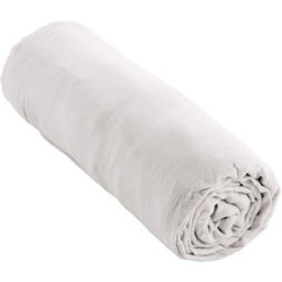 Terre De Nuit - Drap housse double gaze de coton blanc 90x190 - Blanc