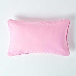 Housse de coussin Uni Rose, 30 x 50 cm - Rose - Homescapes