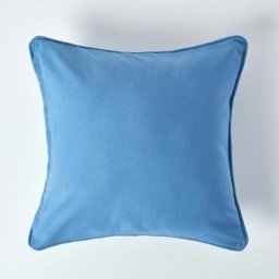 Housse de coussin uni Bleu foncé, 60 x 60 cm - Bleu foncé - Homescapes