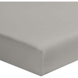 Terre De Nuit - Drap housse gris mastic 100% coton bonnet 30 cm 80x190 - Gris