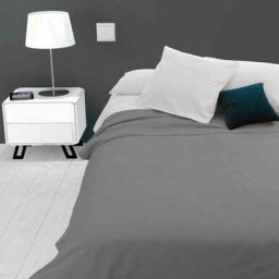 Soleil D'ocre - Adele, Couvre lit, jeté de canapé, Coton, Gris, par 180 x 220 cm - Gris