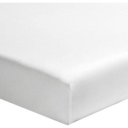 Terre De Nuit - Drap housse percale blanc bonnet 30 cm 110x190 - Blanc