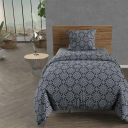 Soleil D'ocre - Esmeralda Parure Housse de Couette Coton 57 Fils, Bleu, par 140 x 200 cm - Bleu