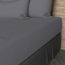 Soleil D'ocre - Drap Housse, Coton 57 Fils, Gris, par 140 x 200 cm - Gris