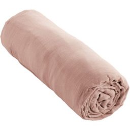 Terre De Nuit - Drap housse double gaze de coton rose 180x200 cm - Rose