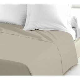 Home Linge Passion - drap plat 100% coton 57 fils couleurs - Beige Crème, matière - 100% coton,