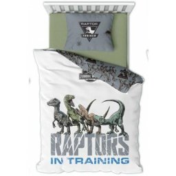 Jurassic World - Jurrasic World - Parure de lit coton Enfant Dinosaures Raptors - Housse de Couette