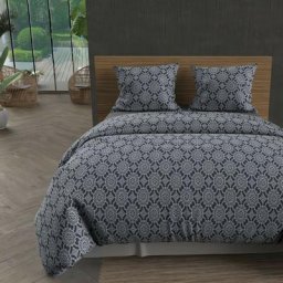 Soleil D'ocre - Esmeralda Parure Housse de Couette Coton 57 Fils, Bleu, par 260 x 240 cm - Bleu