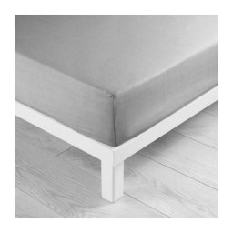 Douceur D'intérieur - drap housse 2 personnes uni 57 fils lina gris - 140x190cm - Gris