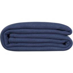 Couverture polaire Bleu Marine 340g/m² - 180 x 220 - Chaude pour l'hiver - Blanc