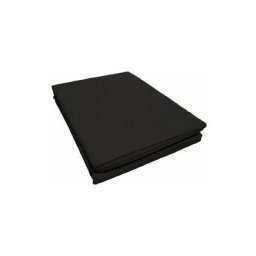1640600 Drap Plat 2 personnes 240 x 300 cm Uni Charbon + Point Bourdon 57 Fils (n°1844) - Douceur