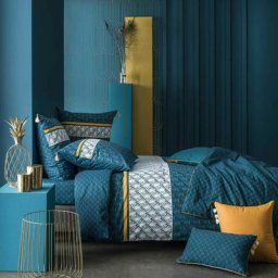 Parure de lit Hector 260x240 - Bleu canard