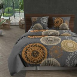 Massaï Parure Housse de Couette, Coton, Gris, par Soleil D'ocre 220 x 240 cm - Gris