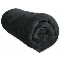 Soleil D'ocre - Couverture microfibre polaire 220x240 cm noir, par Noir