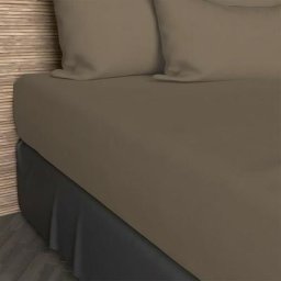 Drap housse uni en coton JERSEY blanc, Taupe, par Soleil d'ocre - 140 x 190 cm - Taupe